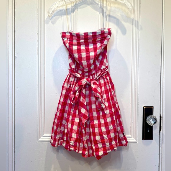 U.S. Polo Assn. Dresses & Skirts - U.S. Polo Assn Red and White Gingham Strapless Mini Dress - Size S
